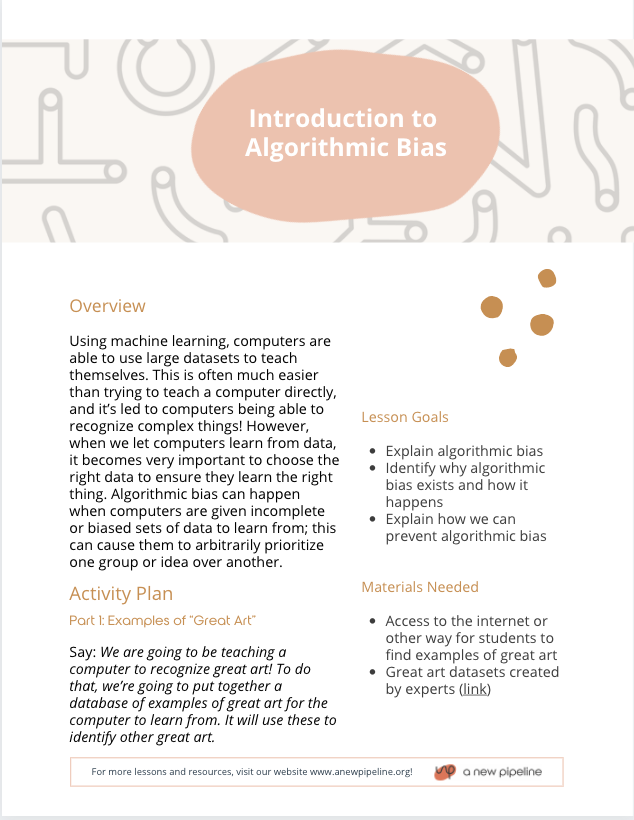 Download Algorithmic Bias lesson PDF